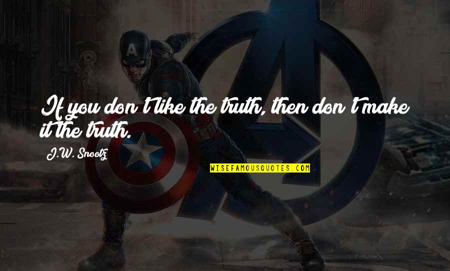 Rajpurohit Ki Quotes By J.W. Snootz: If you don't like the truth, then don't