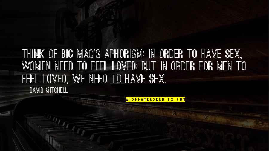 Rajput Hathyar Quotes By David Mitchell: Think of Big Mac's aphorism: In order to