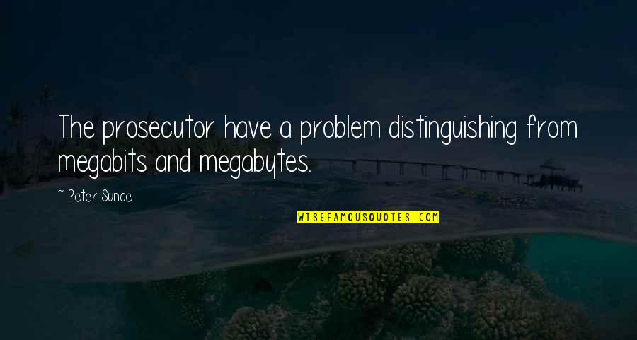 Rajshree Patel Quotes By Peter Sunde: The prosecutor have a problem distinguishing from megabits