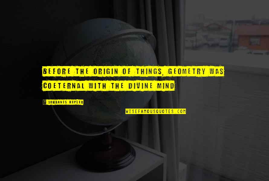 Rakeem Nunez Roches Quotes By Johannes Kepler: before the origin of things, geometry was coeternal Rakeem Nunez Roches Quotes By Johannes Kepler: before the origin of things, geometry was coeternal
