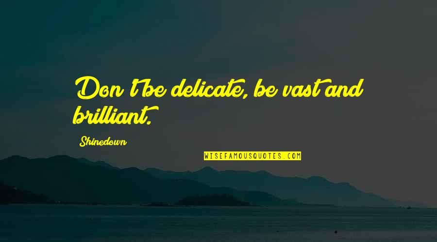 Ralph Greenson Quotes By Shinedown: Don't be delicate, be vast and brilliant.