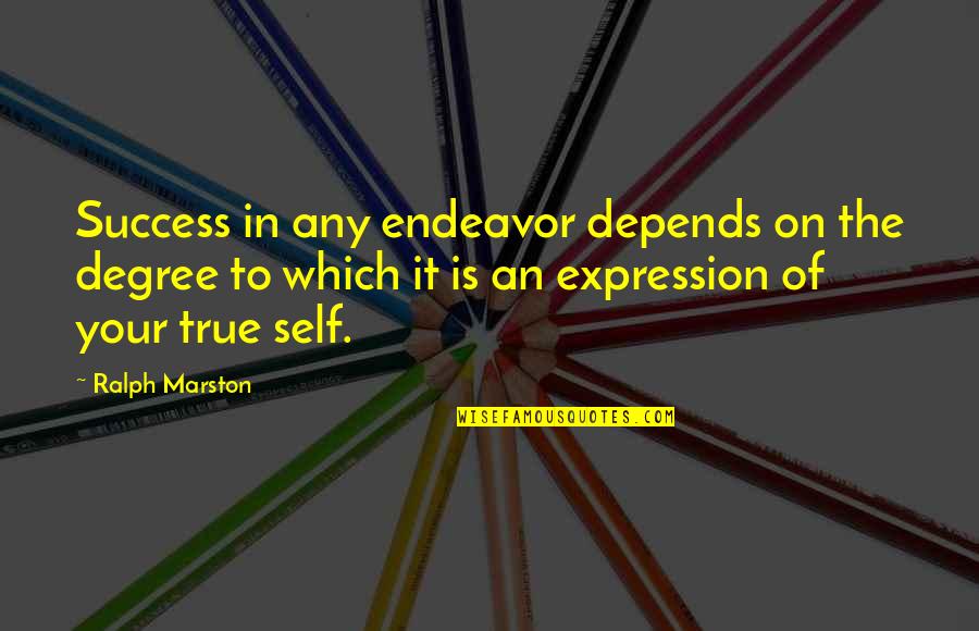 Ralph Marston Quotes By Ralph Marston: Success in any endeavor depends on the degree