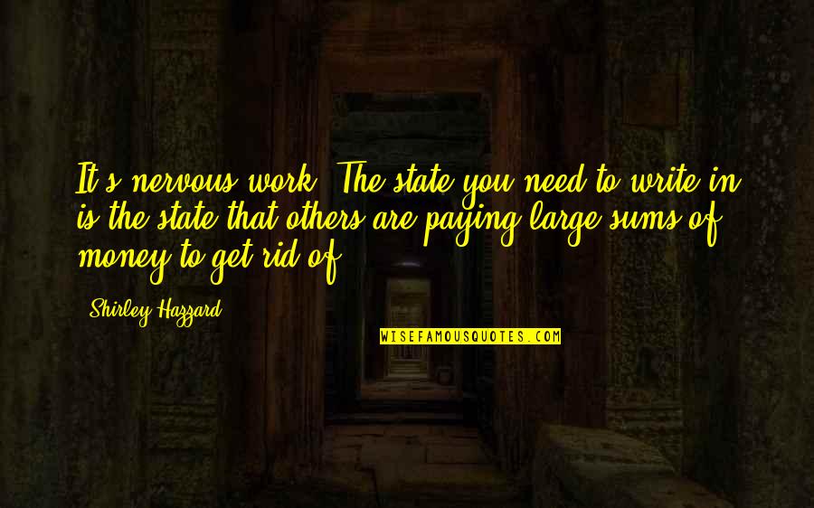 Ralph Mcgill Quotes By Shirley Hazzard: It's nervous work. The state you need to Ralph Mcgill Quotes By Shirley Hazzard: It's nervous work. The state you need to