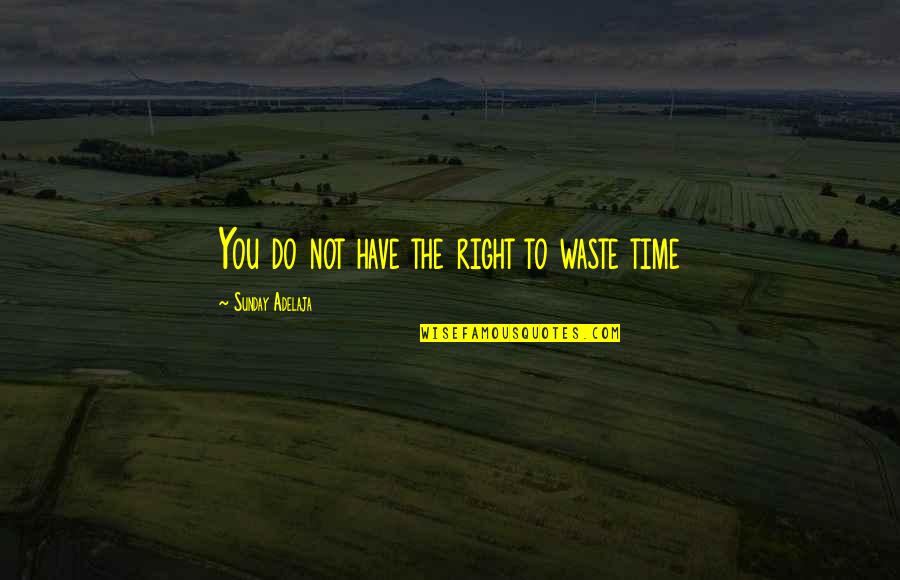 Ralph Mortensen Quotes By Sunday Adelaja: You do not have the right to waste Ralph Mortensen Quotes By Sunday Adelaja: You do not have the right to waste
