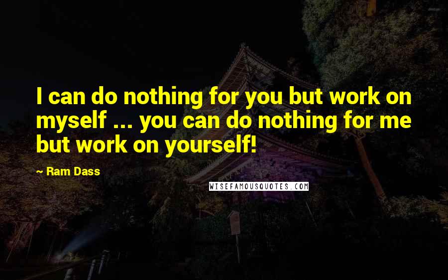 Ram Dass quotes: I can do nothing for you but work on myself ... you can do nothing for me but work on yourself!