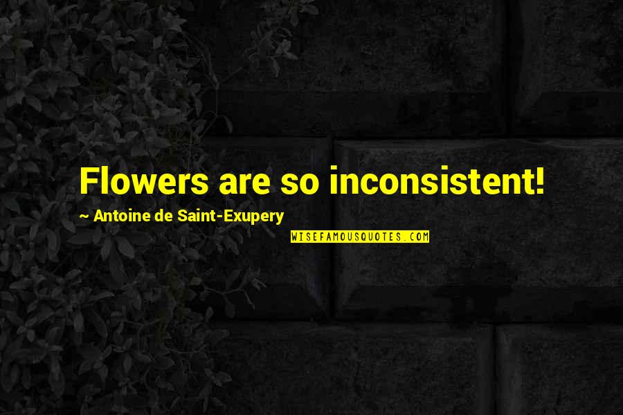 Ramadan Mubarak Forgiveness Quotes By Antoine De Saint-Exupery: Flowers are so inconsistent!