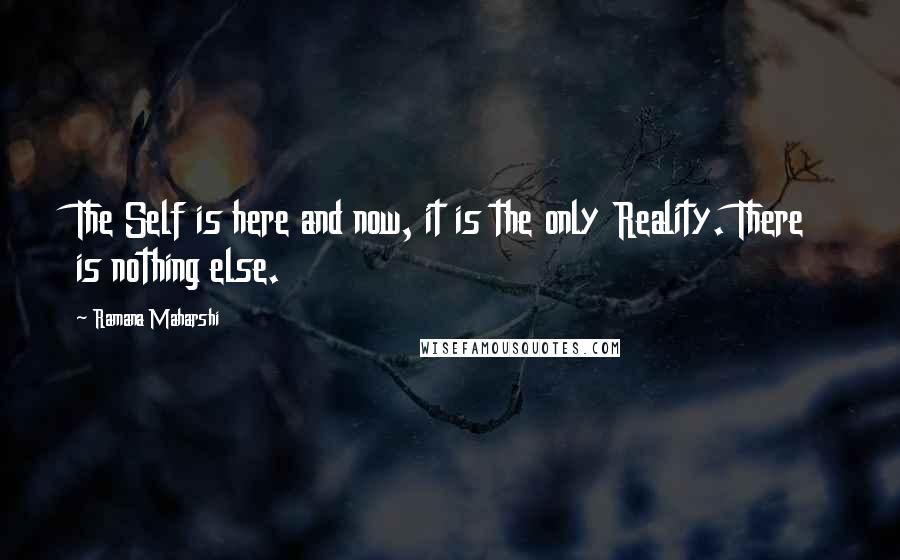 Ramana Maharshi quotes: The Self is here and now, it is the only Reality. There is nothing else.