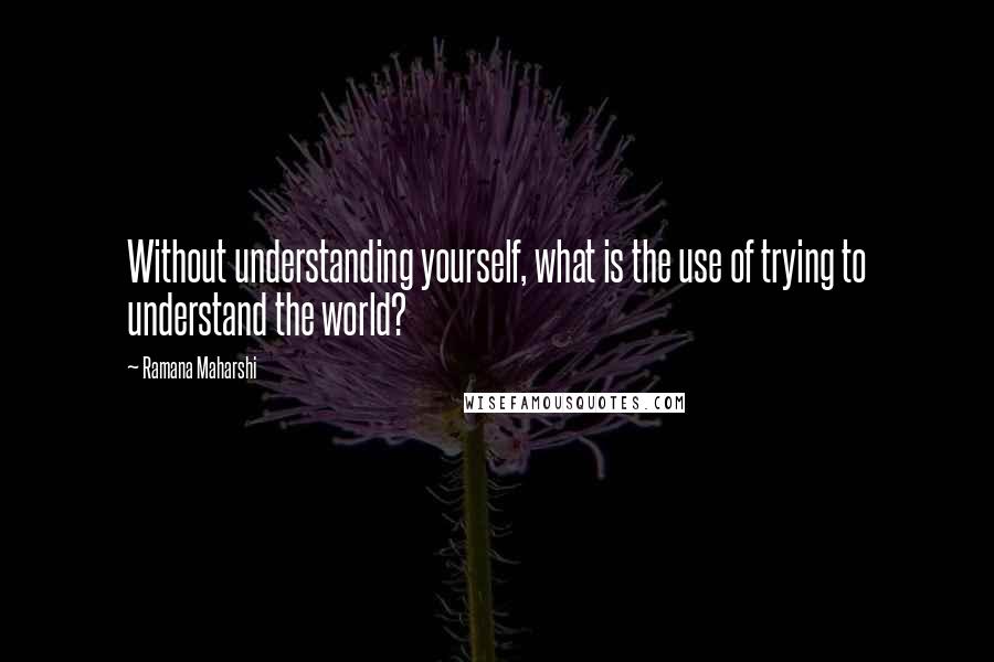 Ramana Maharshi quotes: Without understanding yourself, what is the use of trying to understand the world?