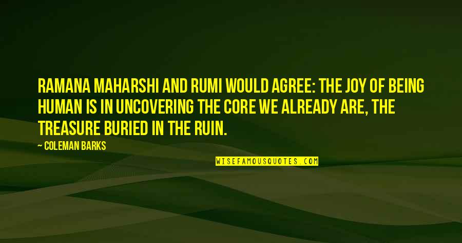 Ramana Quotes By Coleman Barks: Ramana Maharshi and Rumi would agree: the joy