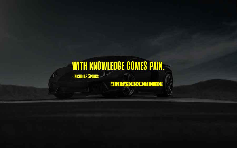 Ramesses Ii Quotes By Nicholas Sparks: with knowledge comes pain.