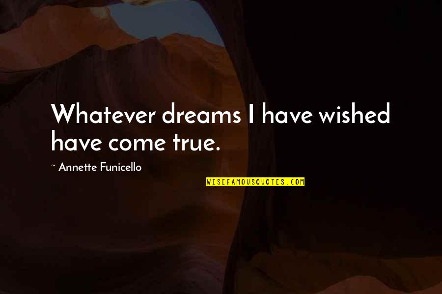 Rameswaram Quotes By Annette Funicello: Whatever dreams I have wished have come true.
