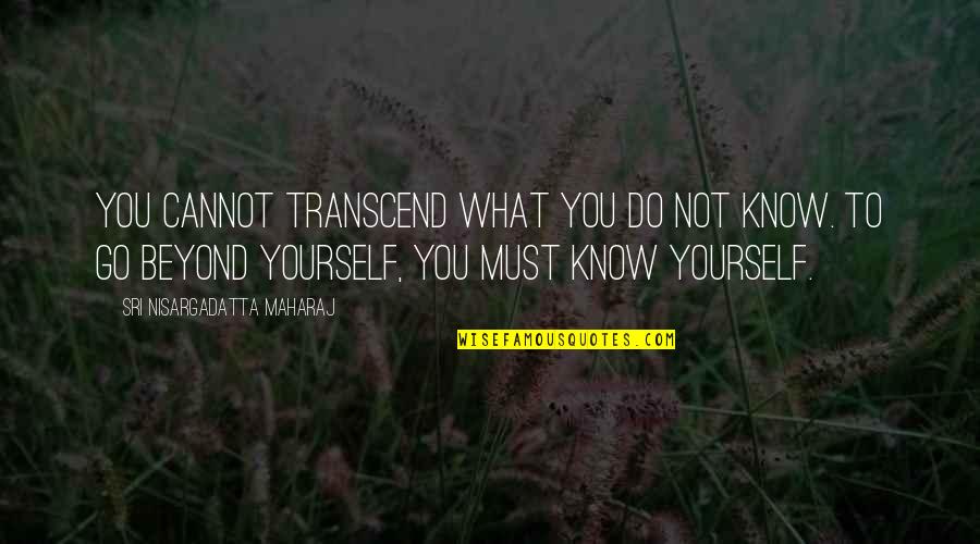 Ramifications Quotes By Sri Nisargadatta Maharaj: You cannot transcend what you do not know.