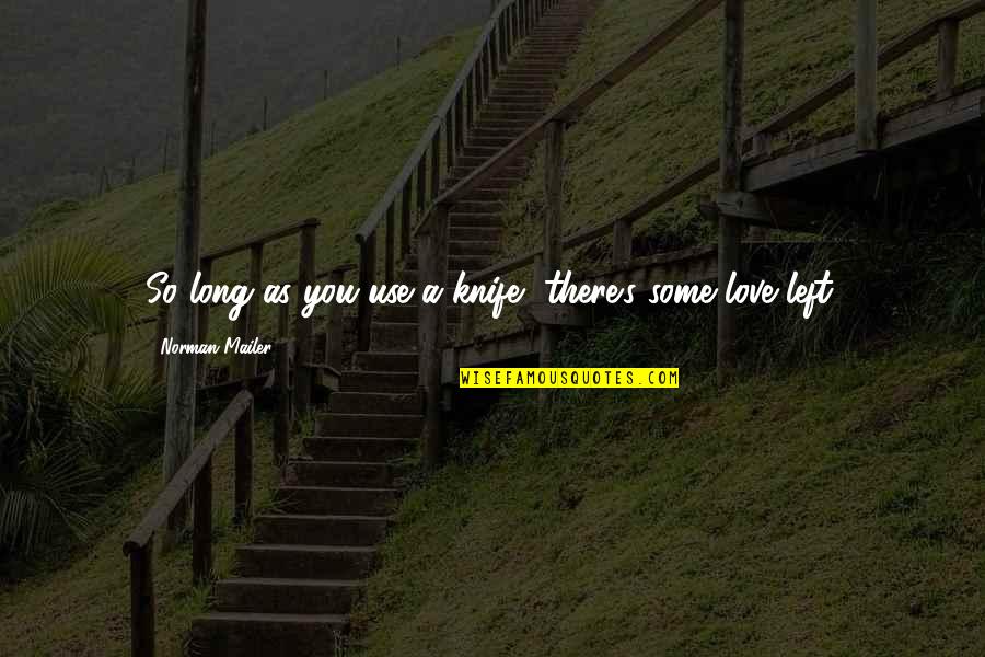 Ramita Login Quotes By Norman Mailer: So long as you use a knife, there's Ramita Login Quotes By Norman Mailer: So long as you use a knife, there's