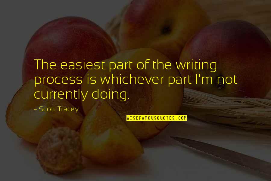Ramlogan Auto Quotes By Scott Tracey: The easiest part of the writing process is