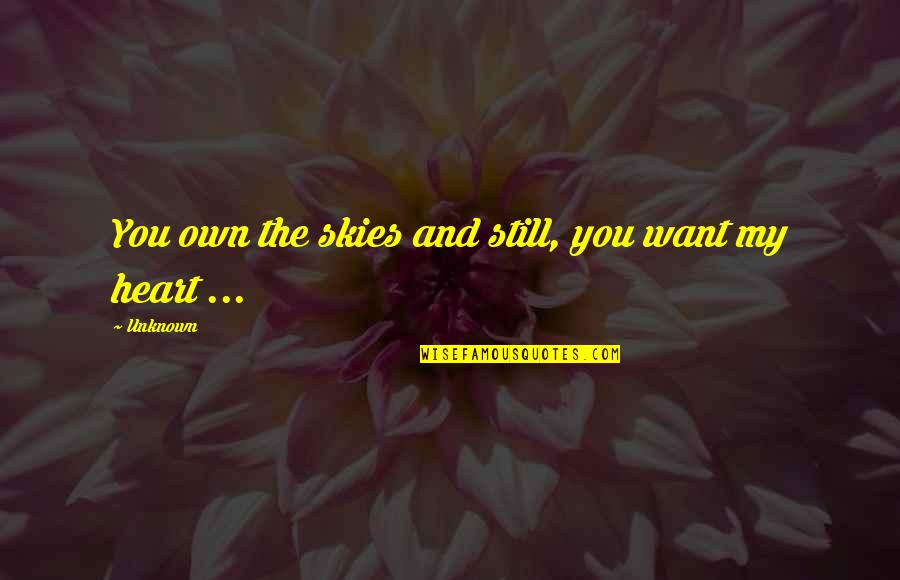 Ramper Pro Quotes By Unknown: You own the skies and still, you want