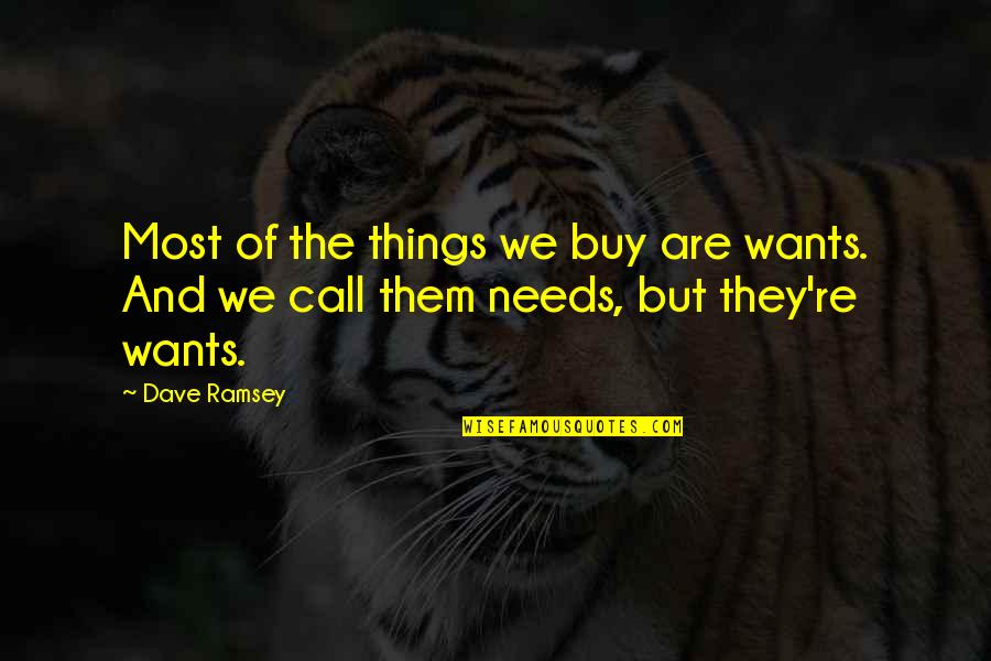 Ramsey Quotes By Dave Ramsey: Most of the things we buy are wants.