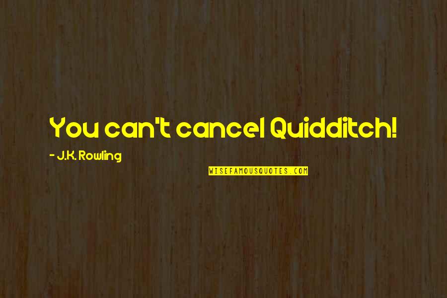 Rancoeur Def Quotes By J.K. Rowling: You can't cancel Quidditch!