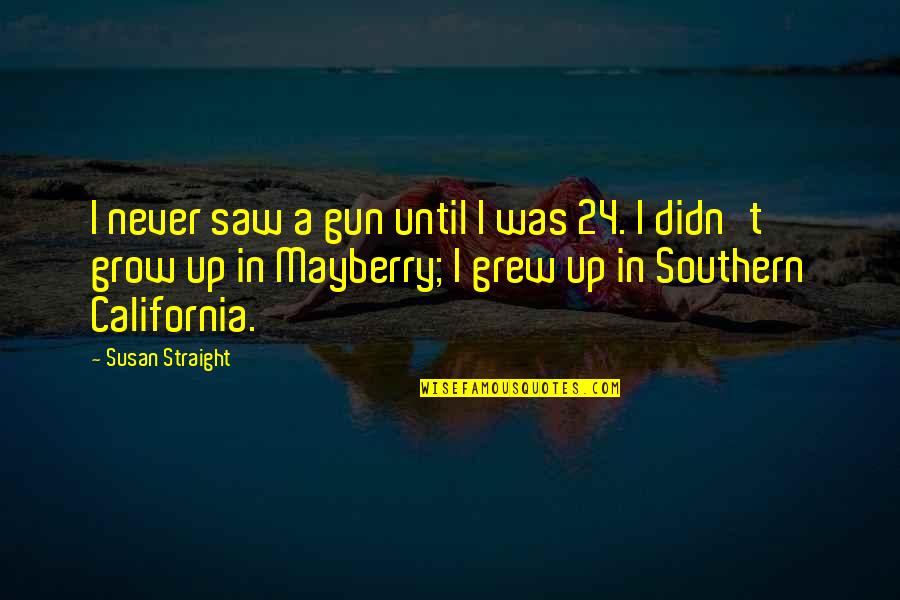 Randall Leighton Quotes By Susan Straight: I never saw a gun until I was Randall Leighton Quotes By Susan Straight: I never saw a gun until I was
