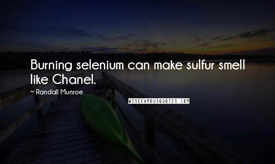 Randall Munroe quotes: Burning selenium can make sulfur smell like Chanel.