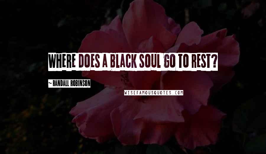 Randall Robinson quotes: Where does a black soul go to rest?