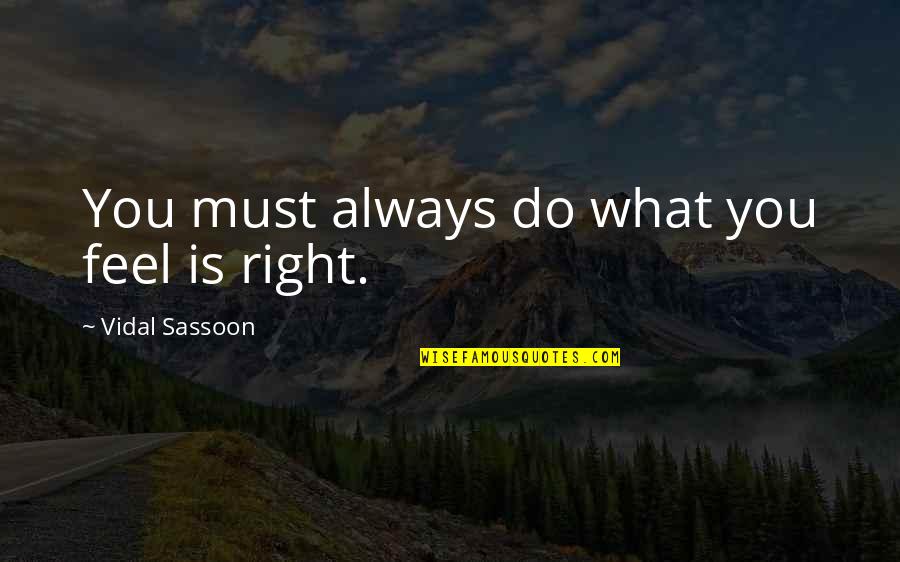 Randmail Quotes By Vidal Sassoon: You must always do what you feel is