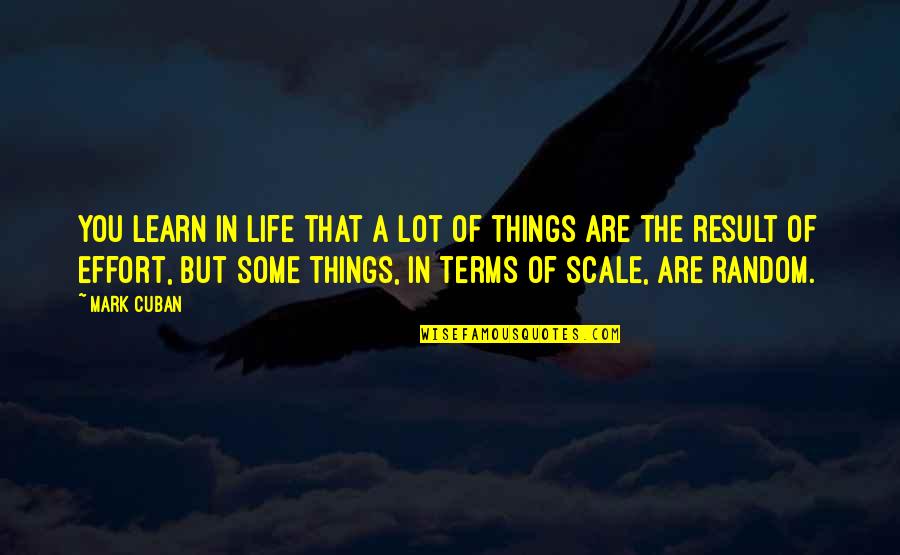 Random Things In Life Quotes By Mark Cuban: You learn in life that a lot of