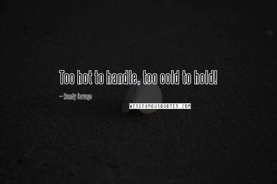 Randy Savage quotes: Too hot to handle, too cold to hold!