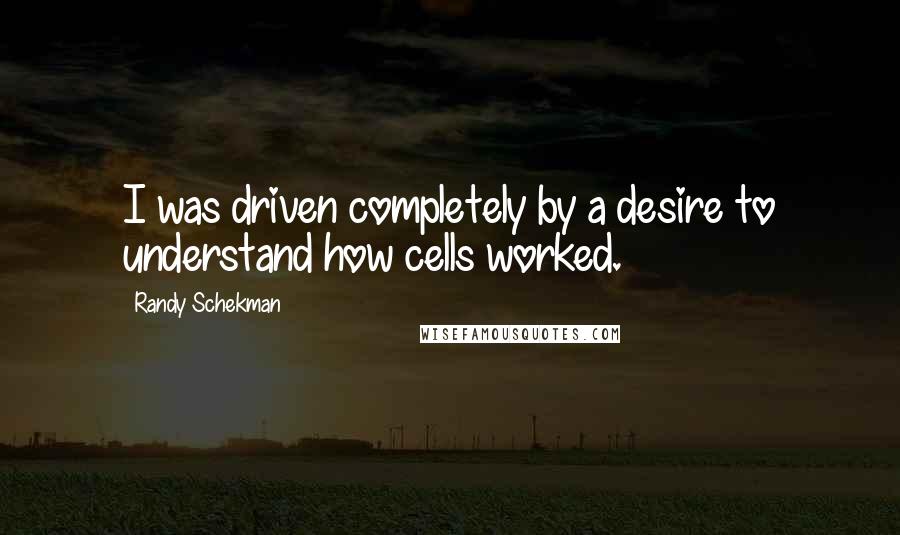 Randy Schekman quotes: I was driven completely by a desire to understand how cells worked.
