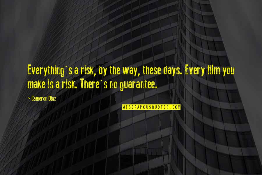 Rane Film Quotes By Cameron Diaz: Everything's a risk, by the way, these days.