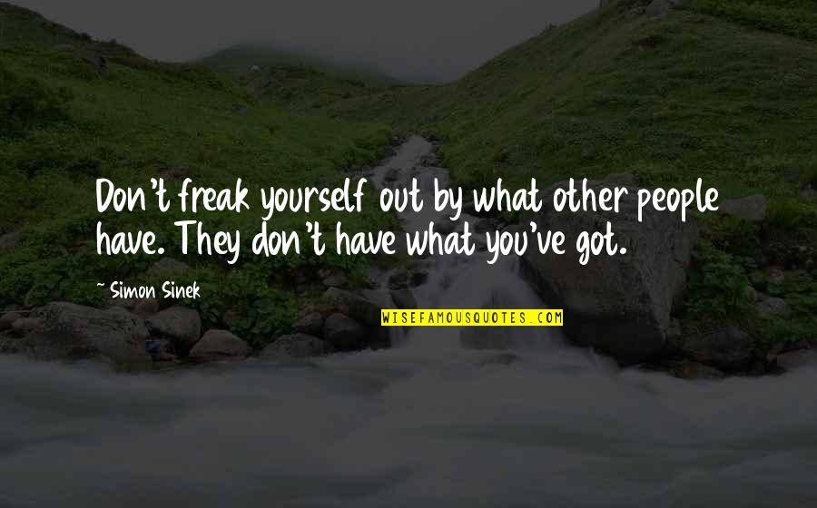 Rankines Ant Quotes By Simon Sinek: Don't freak yourself out by what other people