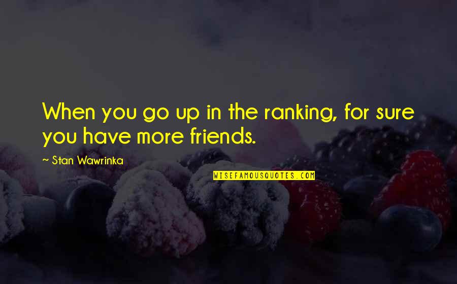 Ranking Up Quotes By Stan Wawrinka: When you go up in the ranking, for Ranking Up Quotes By Stan Wawrinka: When you go up in the ranking, for