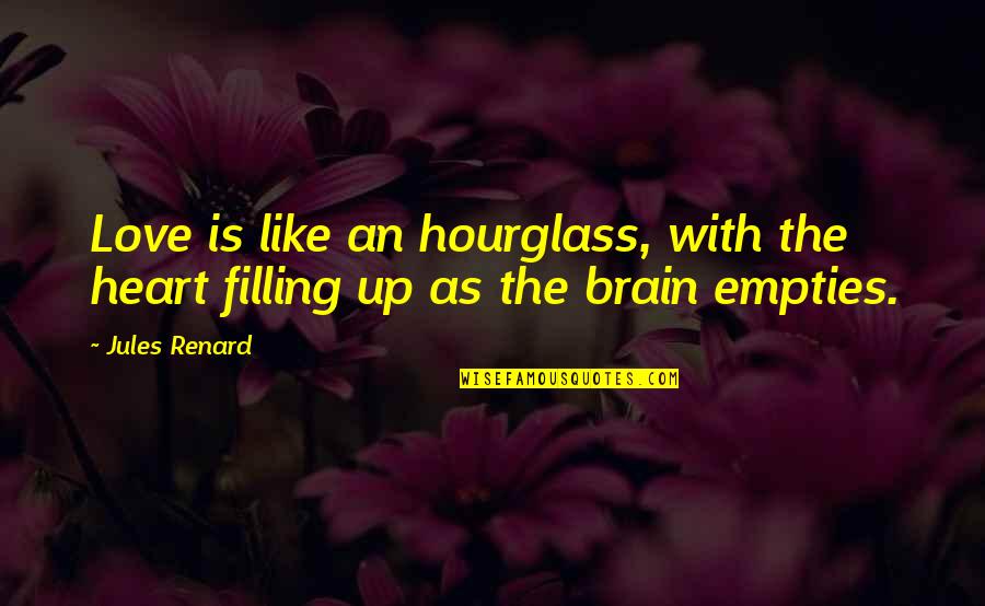Ransacked Quotes By Jules Renard: Love is like an hourglass, with the heart