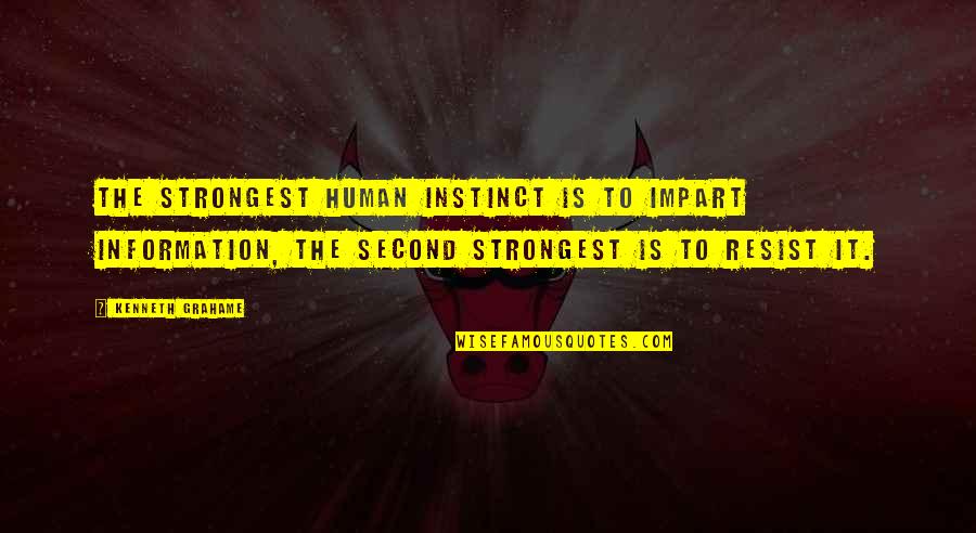 Rap Inspirational Quotes By Kenneth Grahame: The strongest human instinct is to impart information,