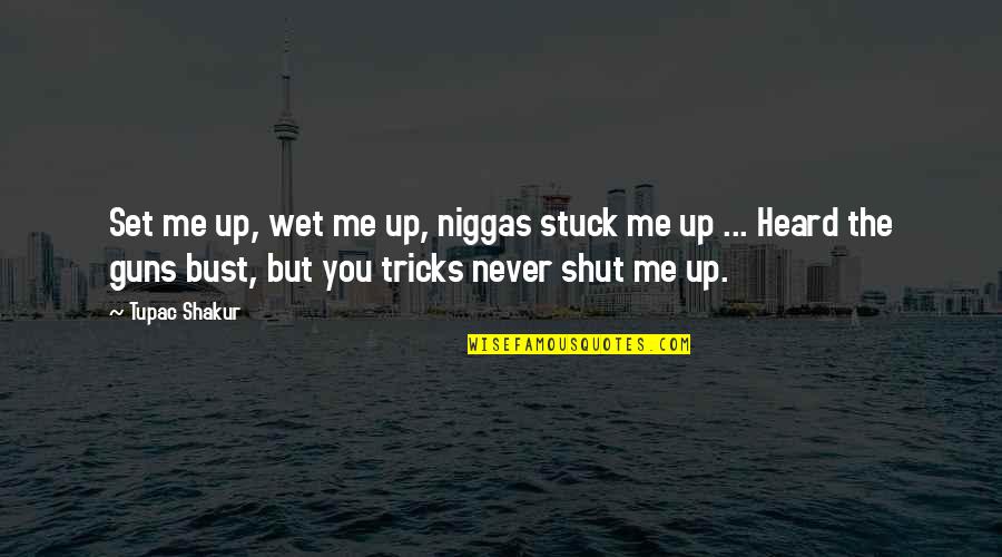 Rap Quotes By Tupac Shakur: Set me up, wet me up, niggas stuck