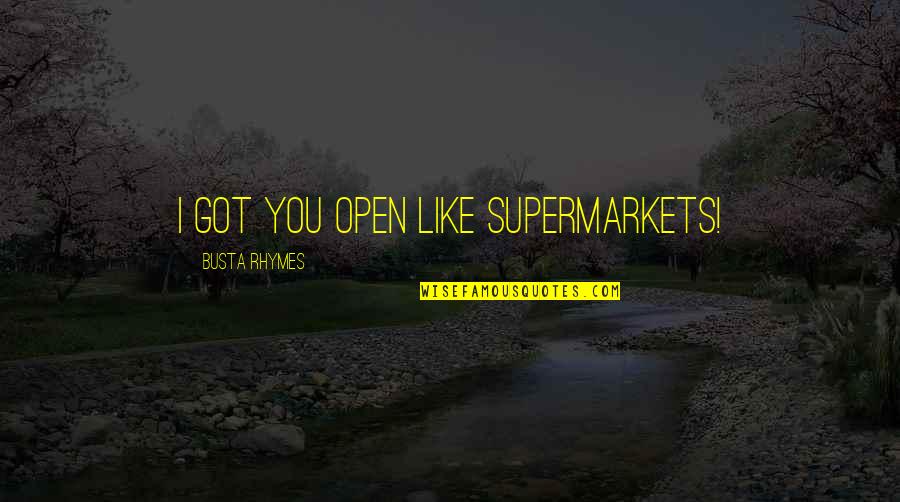 Rap Rhymes Quotes By Busta Rhymes: I got you open like supermarkets!