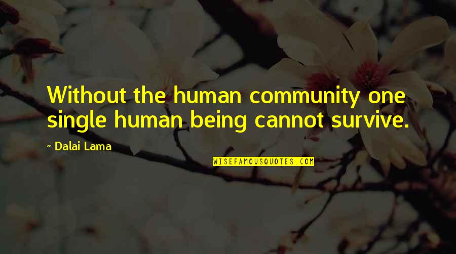 Rap Squad Quotes By Dalai Lama: Without the human community one single human being