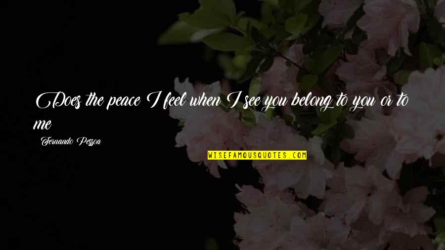 Rapamycin Inhibitor Quotes By Fernando Pessoa: Does the peace I feel when I see