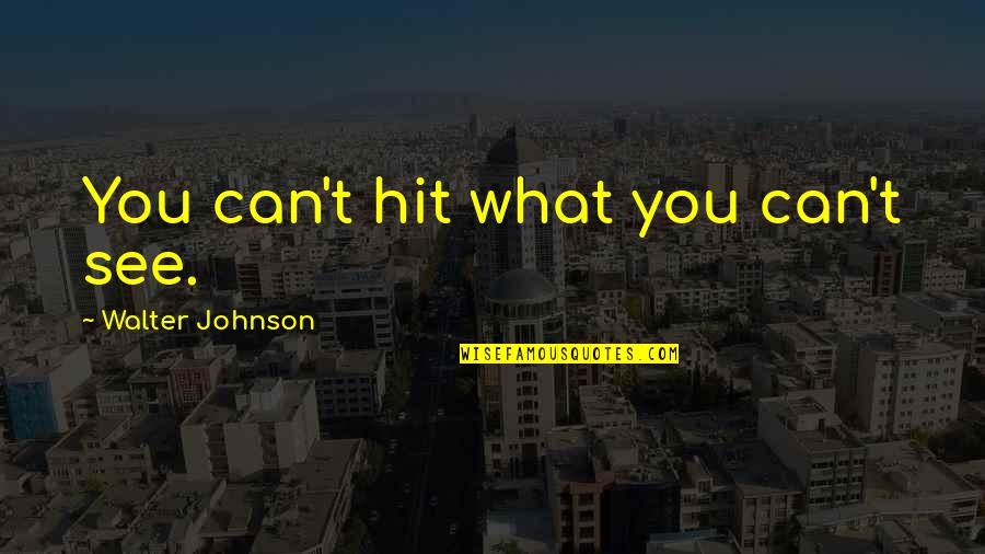Rapamycin Inhibitor Quotes By Walter Johnson: You can't hit what you can't see. Rapamycin Inhibitor Quotes By Walter Johnson: You can't hit what you can't see.