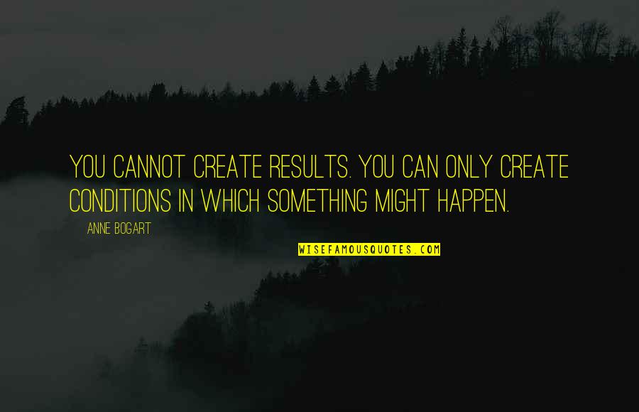 Rapha Quotes By Anne Bogart: You cannot create results. You can only create