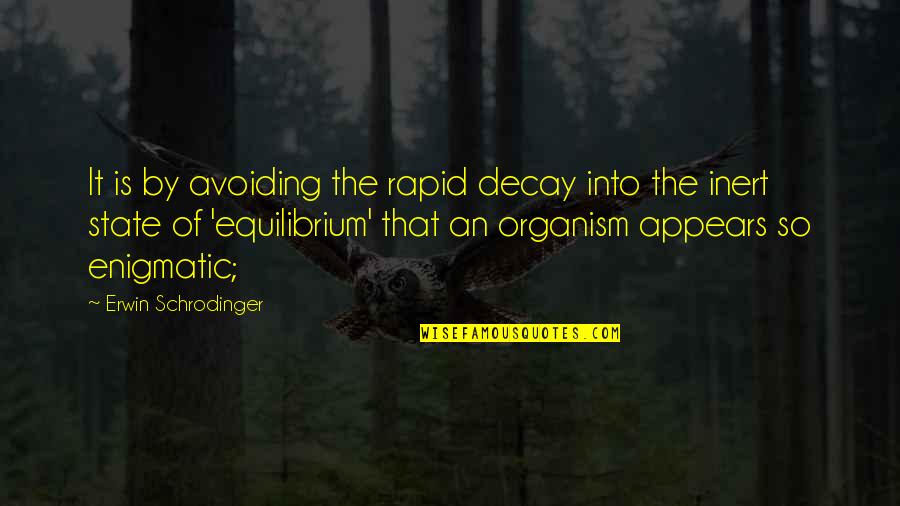 Rapid Quotes By Erwin Schrodinger: It is by avoiding the rapid decay into