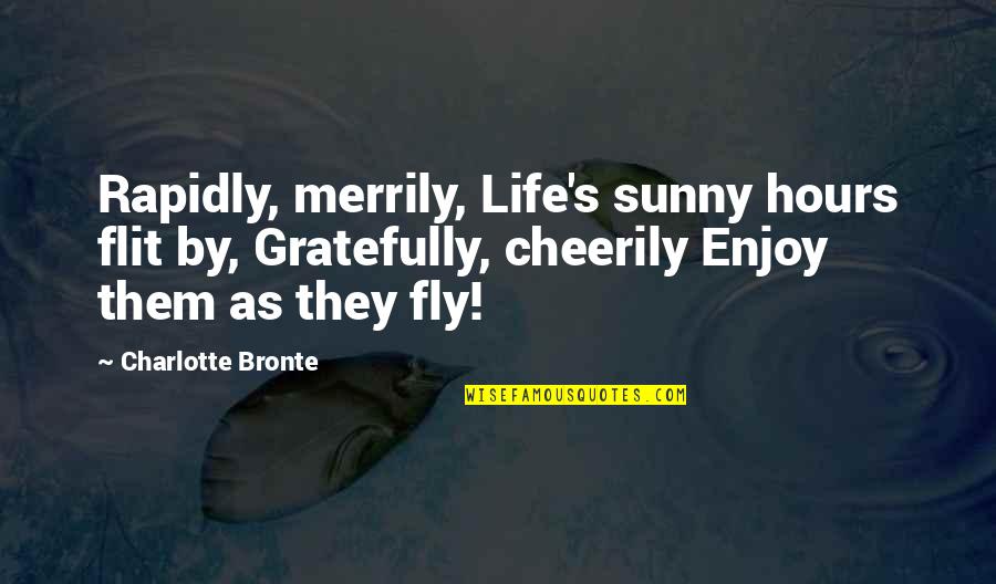 Rapidly Quotes By Charlotte Bronte: Rapidly, merrily, Life's sunny hours flit by, Gratefully,