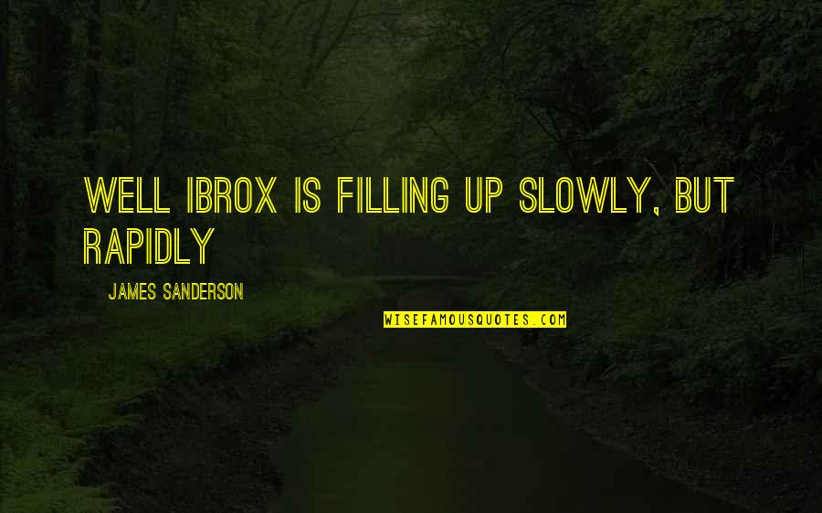 Rapidly Quotes By James Sanderson: Well Ibrox is filling up slowly, but rapidly