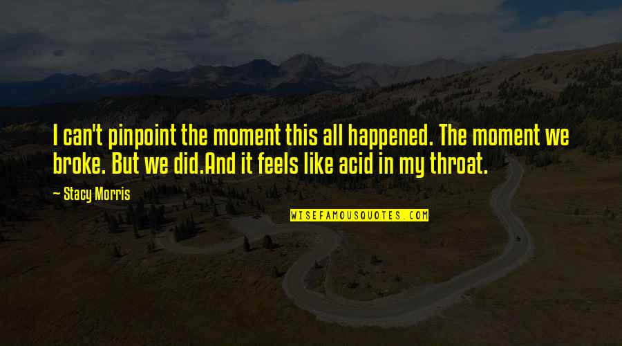 Rapitest Instructions Quotes By Stacy Morris: I can't pinpoint the moment this all happened. Rapitest Instructions Quotes By Stacy Morris: I can't pinpoint the moment this all happened.