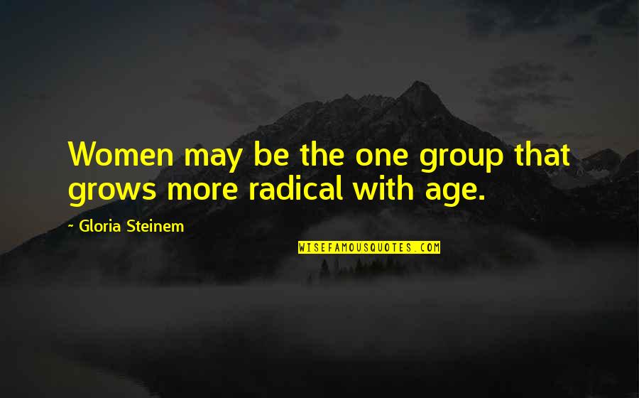 Rappeling Quotes By Gloria Steinem: Women may be the one group that grows