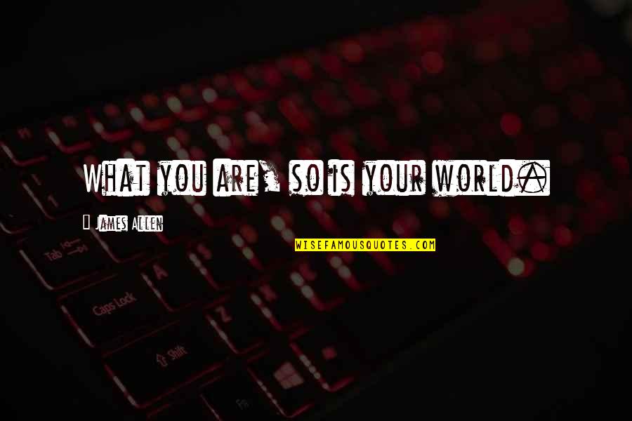 Rappelled Up Quotes By James Allen: What you are, so is your world. Rappelled Up Quotes By James Allen: What you are, so is your world.