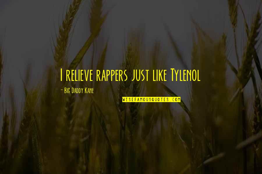 Rappers Quotes By Big Daddy Kane: I relieve rappers just like Tylenol