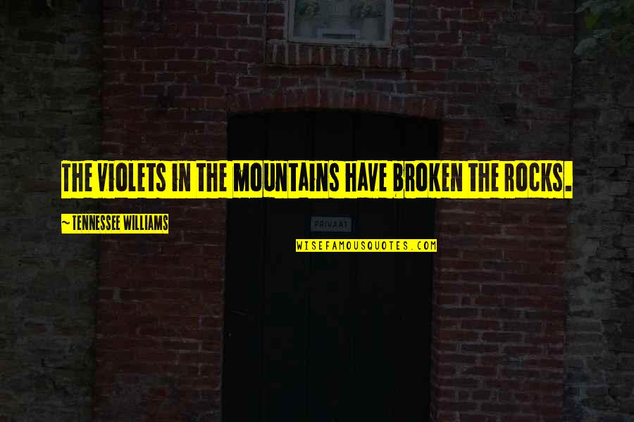 Rapporteur Quotes By Tennessee Williams: The violets in the mountains have broken the