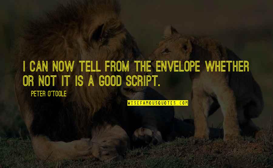 Rappresentano Sinonimo Quotes By Peter O'Toole: I can now tell from the envelope whether