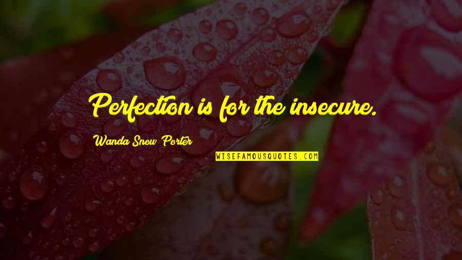 Rapprocher Quotes By Wanda Snow Porter: Perfection is for the insecure.