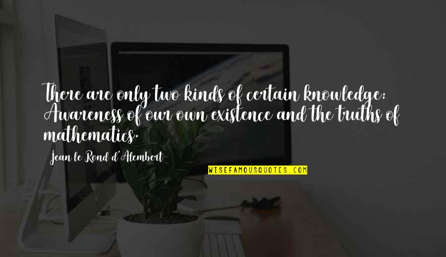 Raptures Synonym Quotes By Jean Le Rond D'Alembert: There are only two kinds of certain knowledge: Raptures Synonym Quotes By Jean Le Rond D'Alembert: There are only two kinds of certain knowledge: